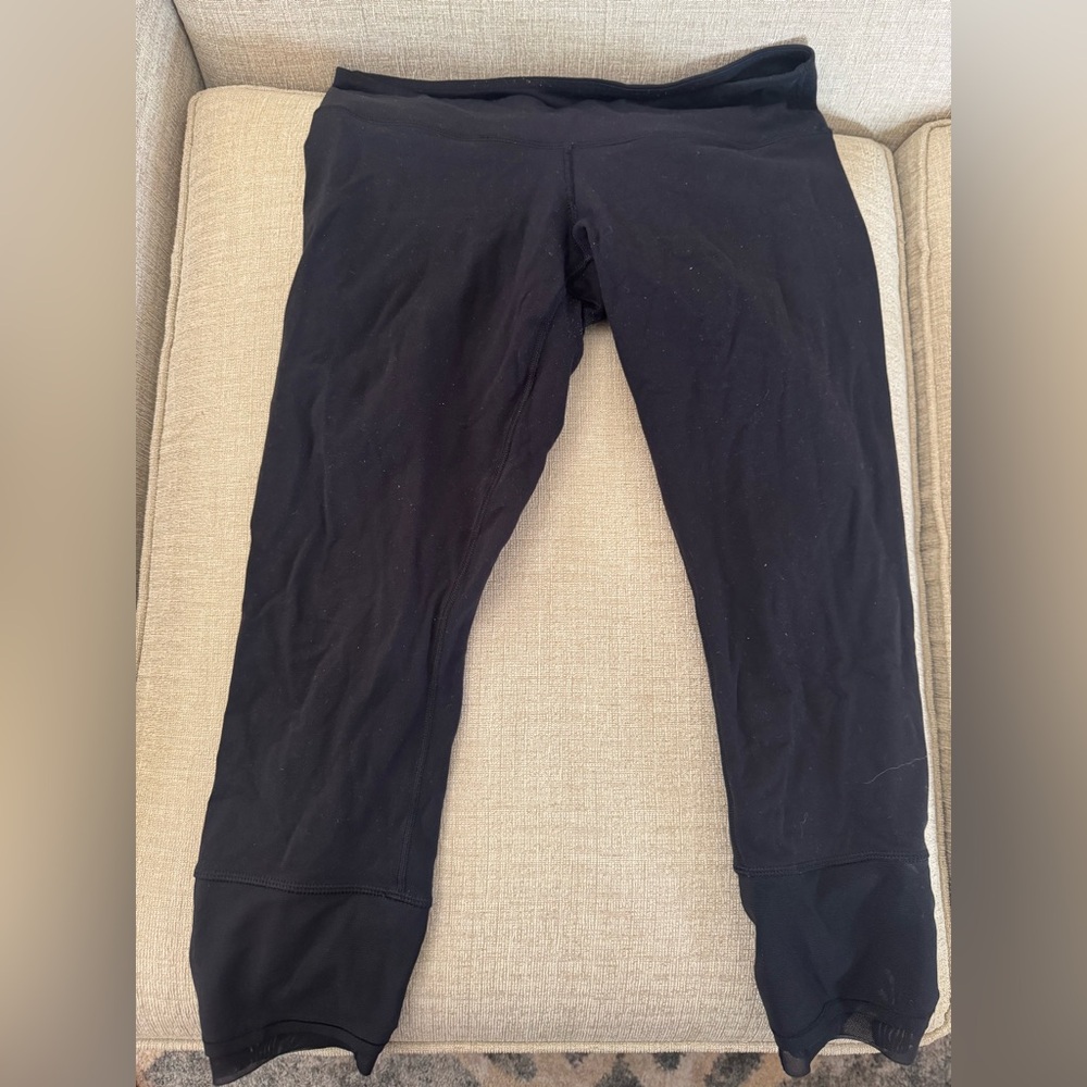 Lululemon Athletica Black Leggings, Size 10, GUC